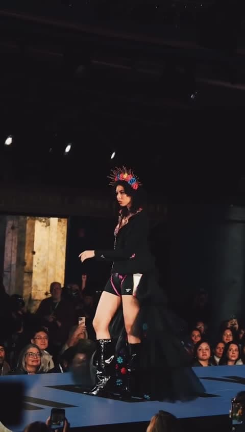 Still from Jess's runway walk